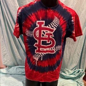 Genuine Merchandise Red and Blue Tie-Dye Shirt
